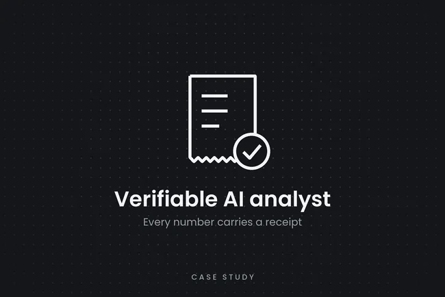 A conversational analyst for executives, built to impress a boardroom and pass a security review at the same time. The model plans and explains; it never computes a number.
